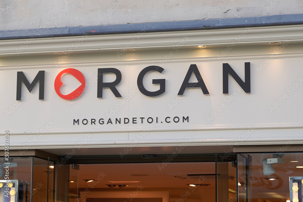 Morgan shop retail logo women clothing fashion sign Morgan de Toi means  Morgan for You Stock Photo | Adobe Stock