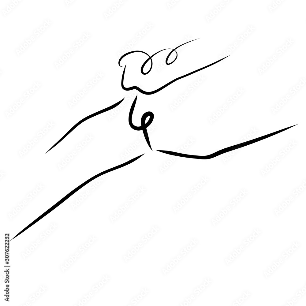 big jump, female athlete, abstract black pattern big jump, female athlete, abstract black pattern