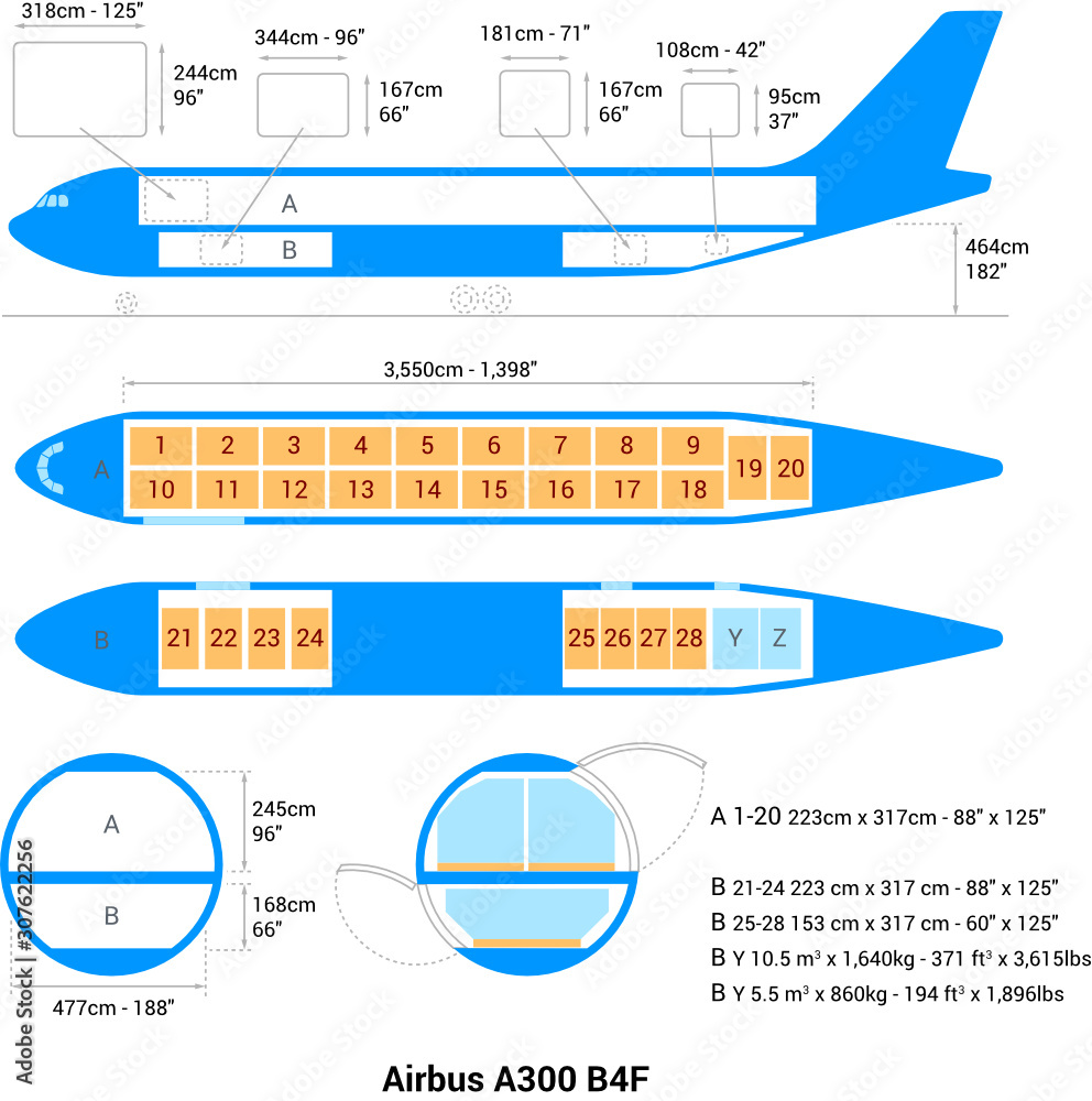Airbus A300 B4F Cargo Aircraft Guide Stock Vector | Adobe Stock