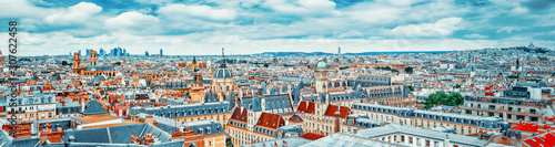 Photography Beautiful panoramic view of Paris from the roof of the Pantheon.