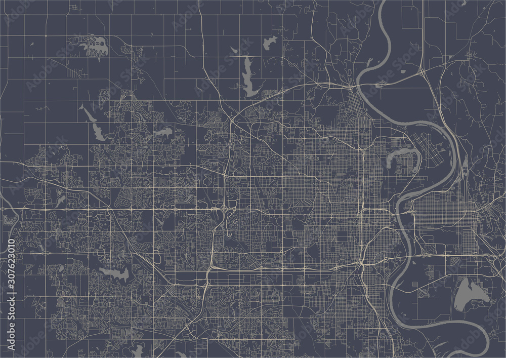 Fototapeta premium map of the city of Omaha, USA