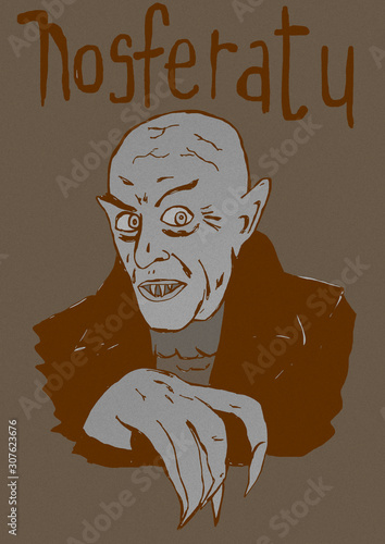 Obraz na plátně Vintage bust of Nosferatu