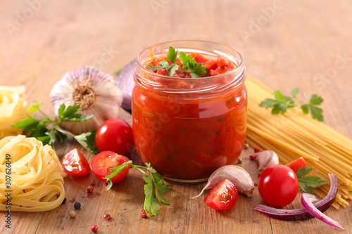 tomato sauce with spice and pasta