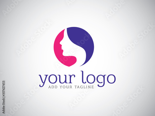Minimal Beauty logo designed negative space art style.