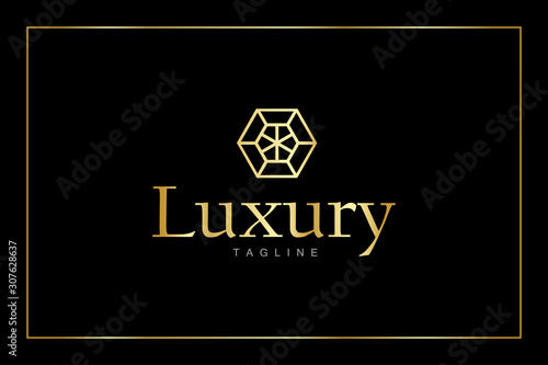 Luxury Logo design. Can be used for emblem and monogram. Great for invitation, flyer, menu, brochure, background or any desired idea. Abstract line creative logo icon design.
