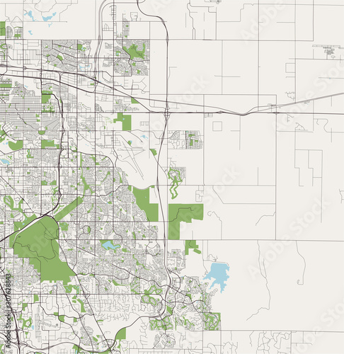 map of the city of Aurora, Colorado, USA