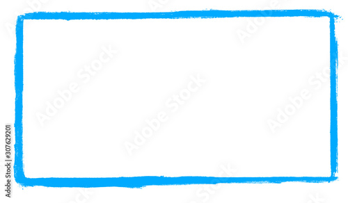 Blauer gestempelter grunge Rahmen auf weißem Hintergrund