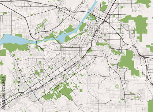 map of the city of Riverside  California  USA