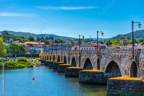 Riverside of Ponte de Lima village in Portugal photo