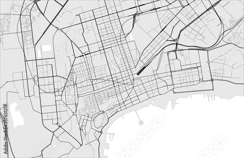 map of the city of Baku, Azerbaijan