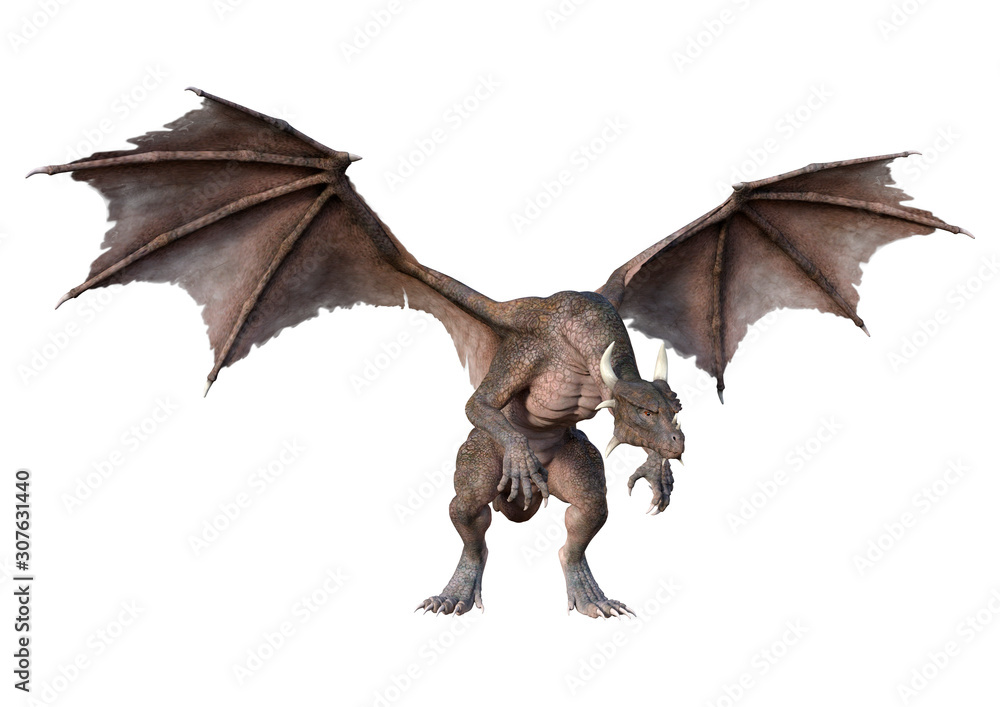 3D Rendering Fairy Tale Dragon on White 3D Rendering Fairy Tale Dragon on White