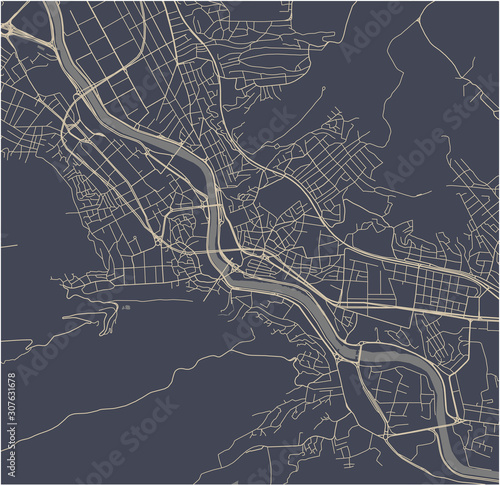 map of the city of Tbilisi, Georgia