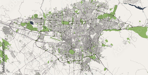 map of the city of Tegeran, Iran