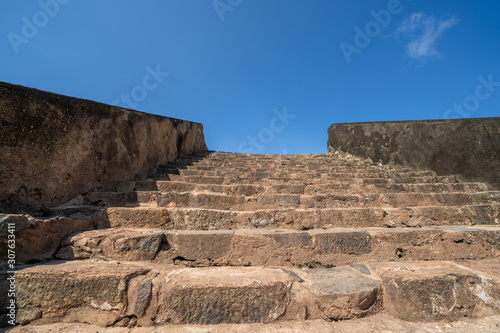 Old ancient steps of Galle Fort in Sri Lanka