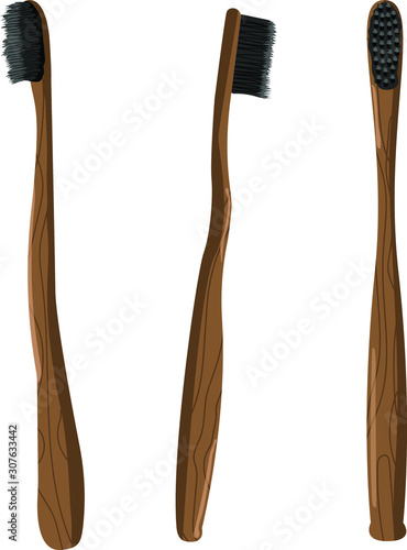 Bamboo toothbrushes for healthy teeth cleaning four pieces. charcoal toothbrush. eco friendly toothbrush. Eco-friendly products