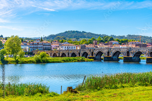 Riverside of Ponte de Lima village in Portugal photo