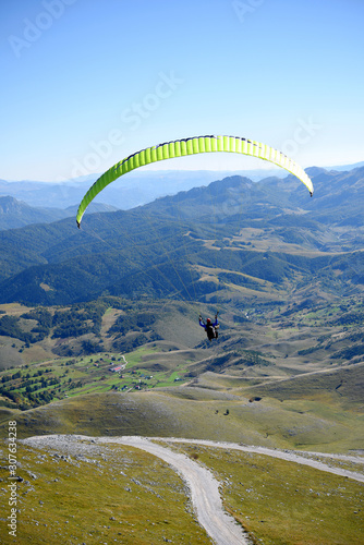 Paragliding over the mountain