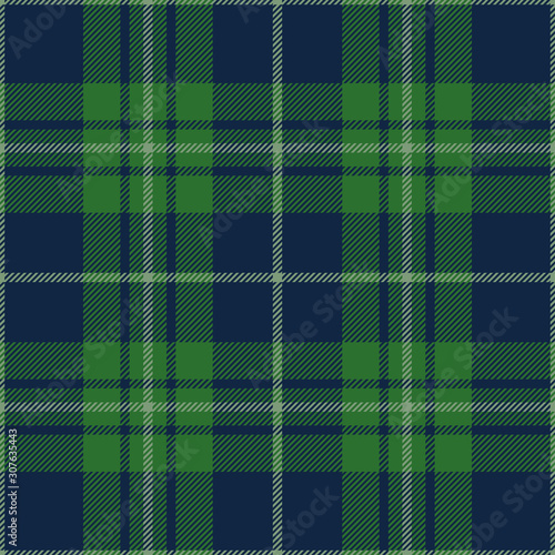 Tartan green and blue seamless pattern.