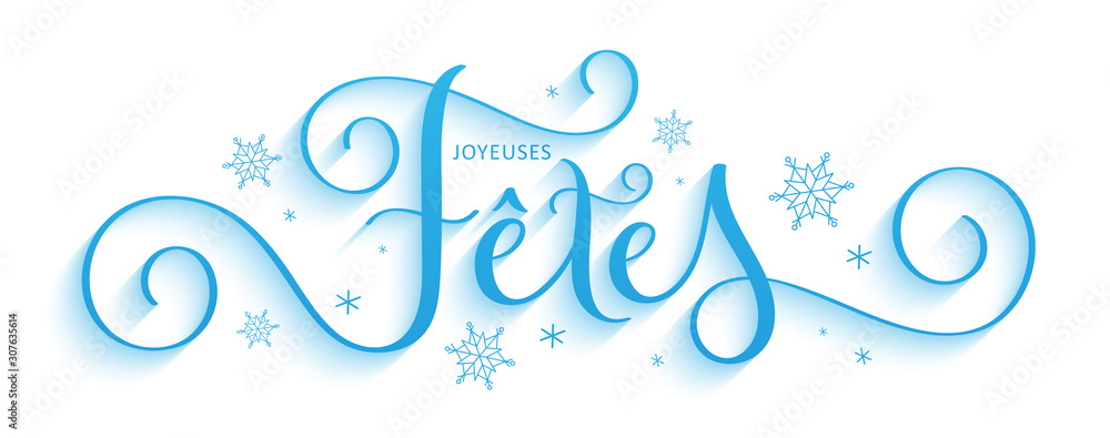 Bannière calligraphique vecteur bleu « JOYEUSES FETES » Bannière calligraphique vecteur bleu « JOYEUSES FETES »