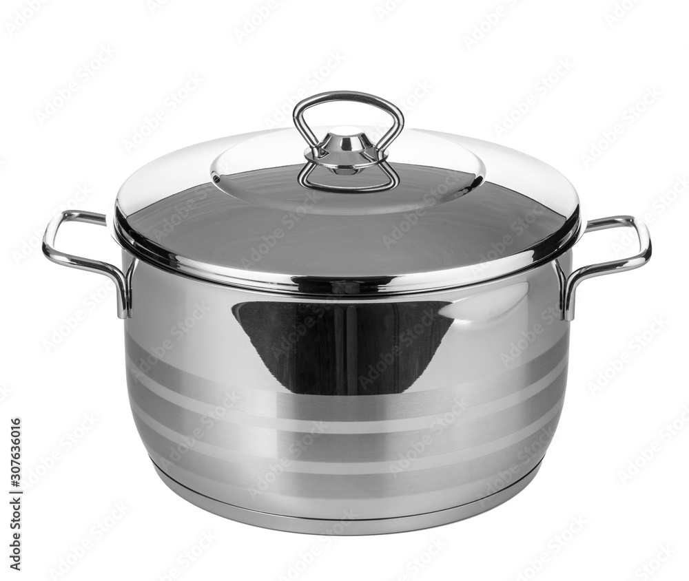 Stainless steel pot isolated on white background Stainless steel pot isolated on white background