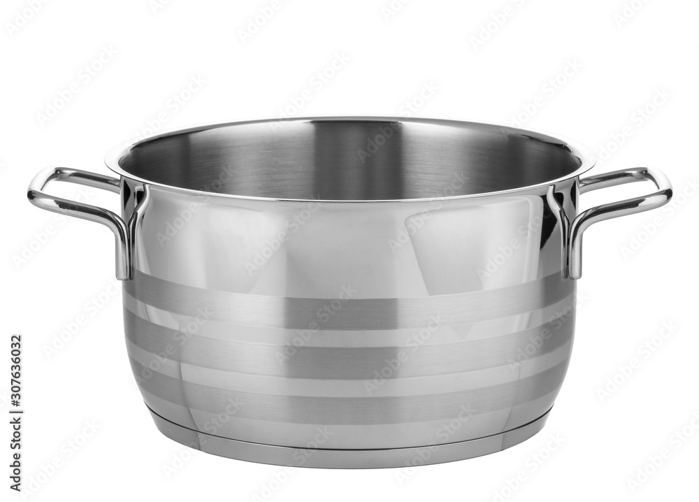 Stainless steel pot isolated on white background Stainless steel pot isolated on white background