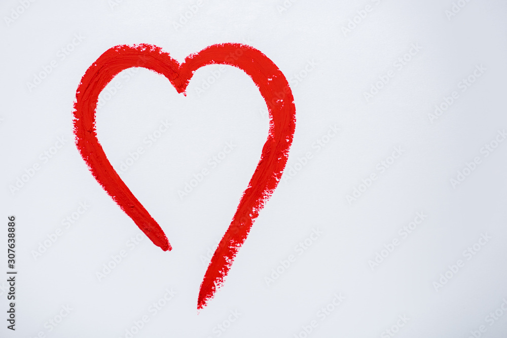 red drawn heart isolated on white with copy space red drawn heart isolated on white with copy space