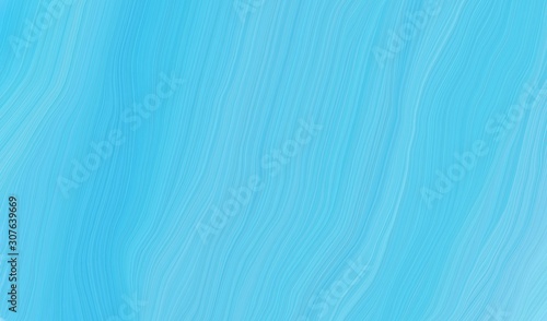 Fototapeta Naklejka Na Ścianę i Meble -  curvy background illustration with medium turquoise, sky blue and light sky blue color