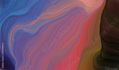 modern curvy waves background illustration with antique fuchsia, very dark blue and old mauve color