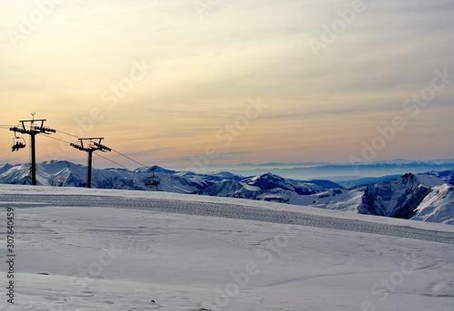 Panoramic view of snowy winter Gudauri ski resort, Georgia © Yana Demenko