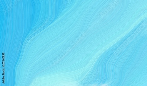 smooth swirl waves background illustration with sky blue, medium turquoise and pale turquoise color © Eigens