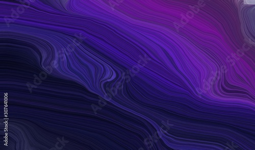 Fototapeta Naklejka Na Ścianę i Meble -  modern waves background illustration with very dark violet, very dark blue and dark slate blue color
