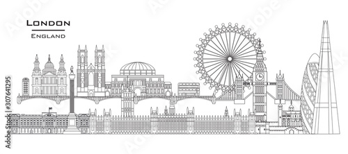 London skyline line art 7