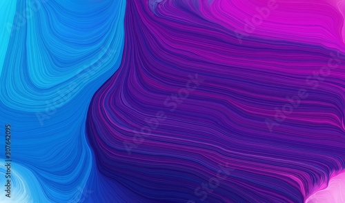 contemporary waves illustration with indigo, dark orchid and dodger blue color