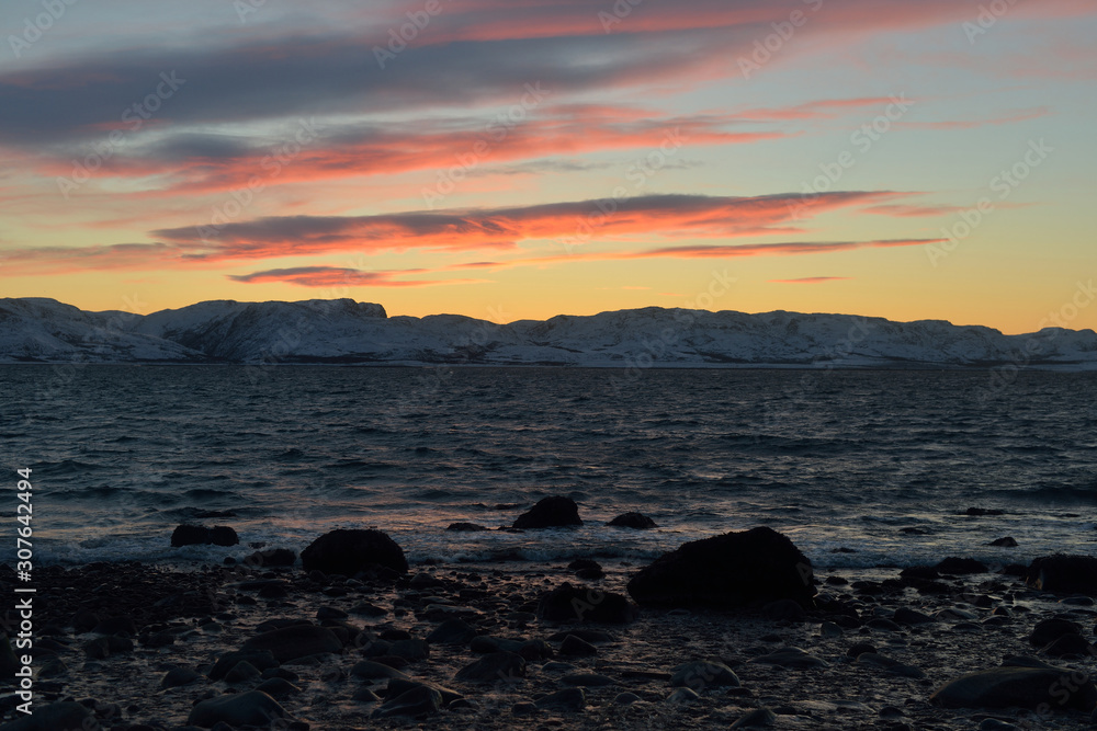 Naklejka premium Arctic, Barents sea, Kildin island, Russia