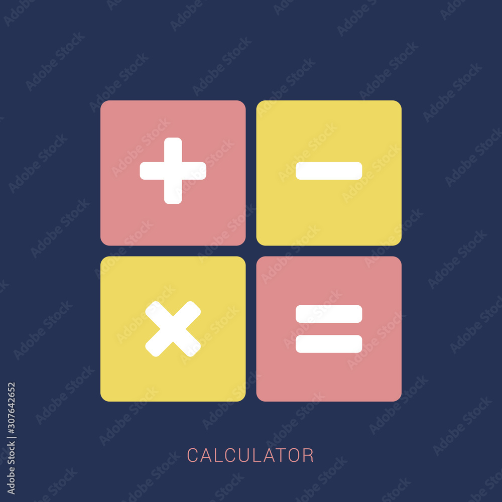 Obraz premium Flat Calculator icon Vector Illustration. Minimal flat icon