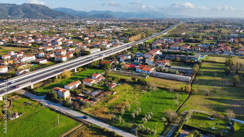 Aerial view of Interstate in Italy