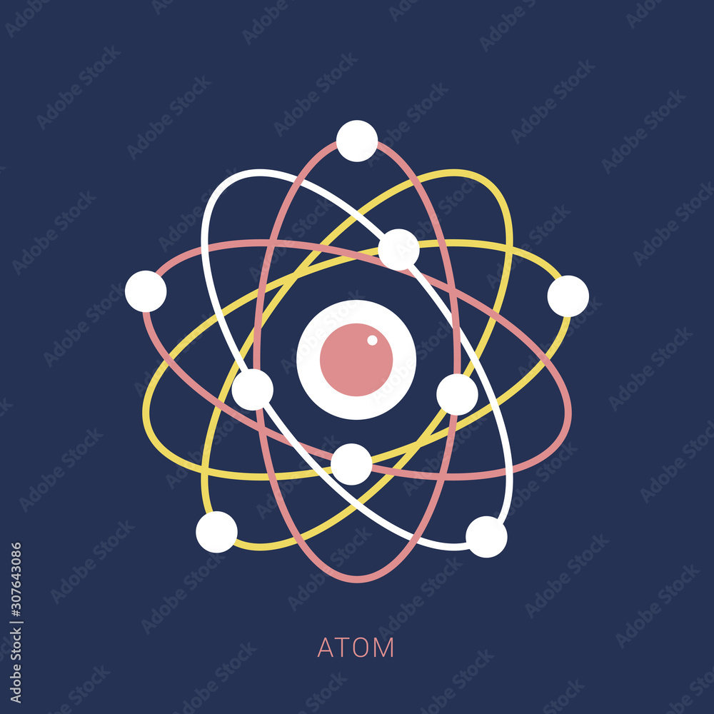 Structure of the nucleus of the atom icon. Minimal flat icon Structure of the nucleus of the atom icon. Minimal flat icon