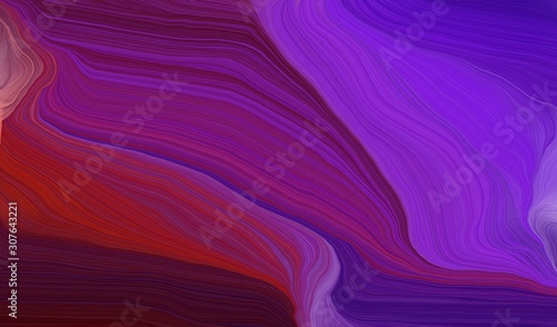 elegant curvy swirl waves background illustration with purple, blue violet and dark red color