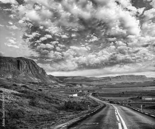 Amazing road across Iceland in summer