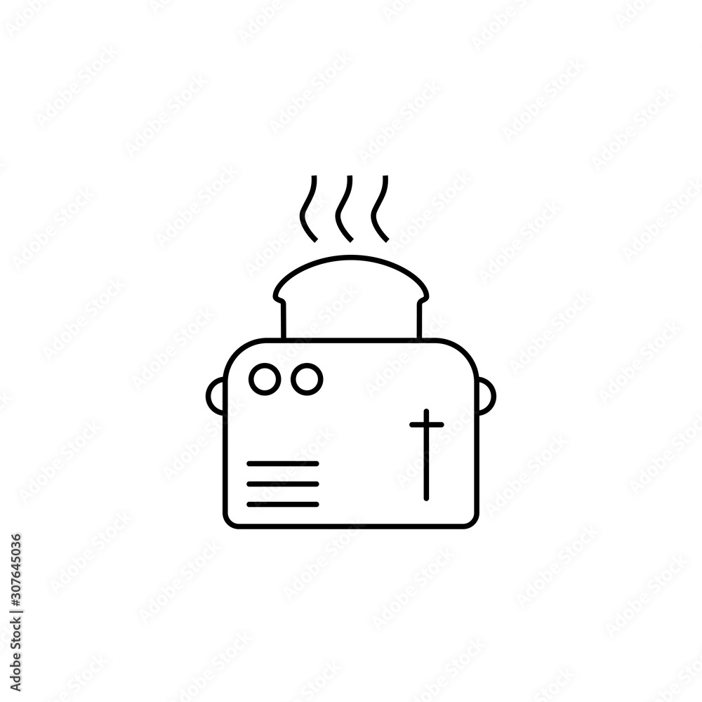 Toaster vector icon. outline flat sign for mobile concept and web design. Toaster glyph icon. Symbol, logo illustration. Vector graphics