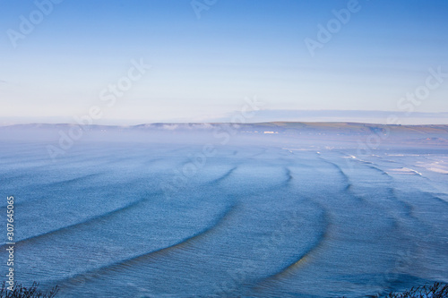 Fototapeta Winter swell arrives at Westward Ho ! Beach in North Devon