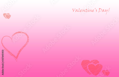  Congratulations on Valentine's Day. Illustration in soft pink and blue colors. Sedretsa large and small size. Text in English