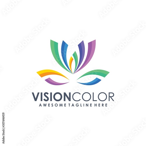 Vision color eye logo modern and minimalist