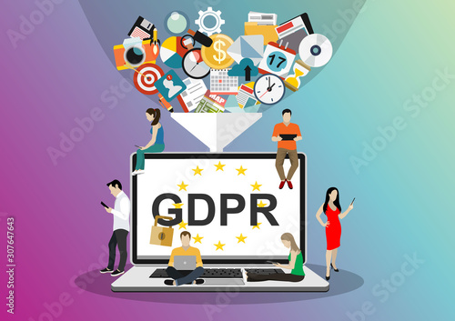 GDPR concept illustration. Idea of data protection.