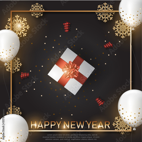 Happy New Year Greeting Card Background Vector Design