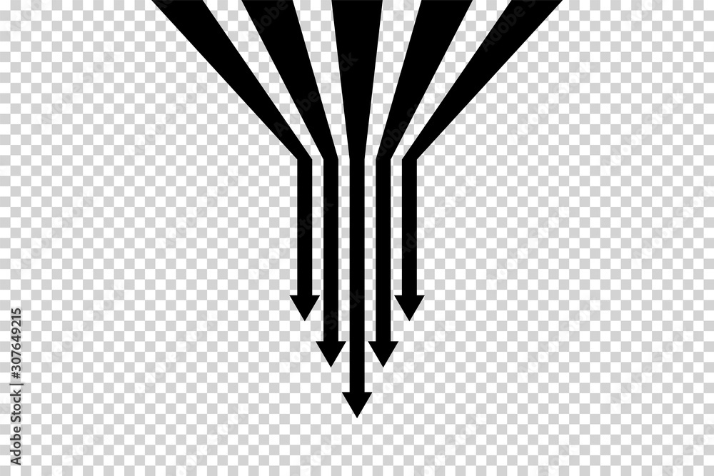 Arrows vector. Flat balck arrows isolated on transoarent background.