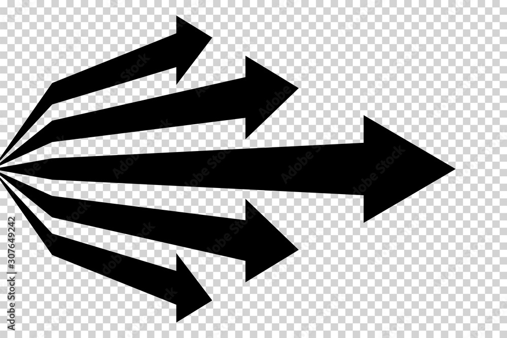 Arrows vector. Flat balck arrows isolated on transoarent background.