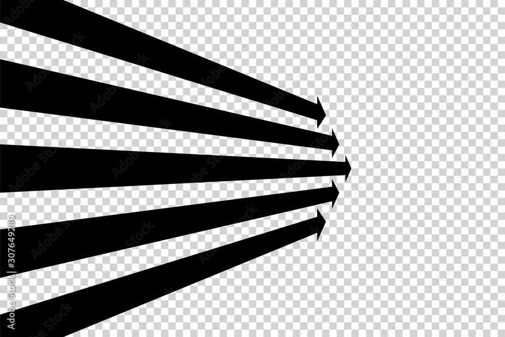 Arrows vector. Flat balck arrows isolated on transoarent background.