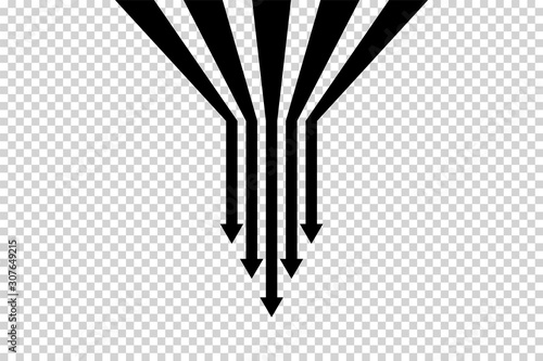 Obraz na płótnie Arrows vector. Flat balck arrows isolated on transoarent background. w salonie