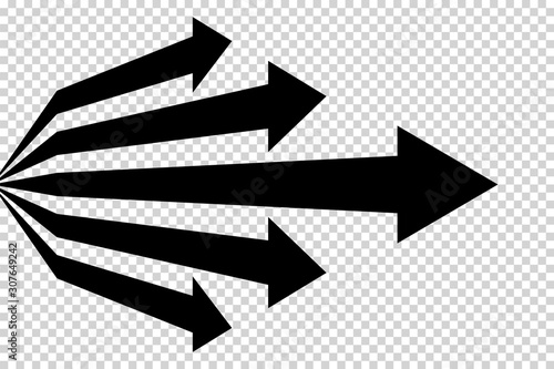 Obraz na płótnie Arrows vector. Flat balck arrows isolated on transoarent background. w salonie